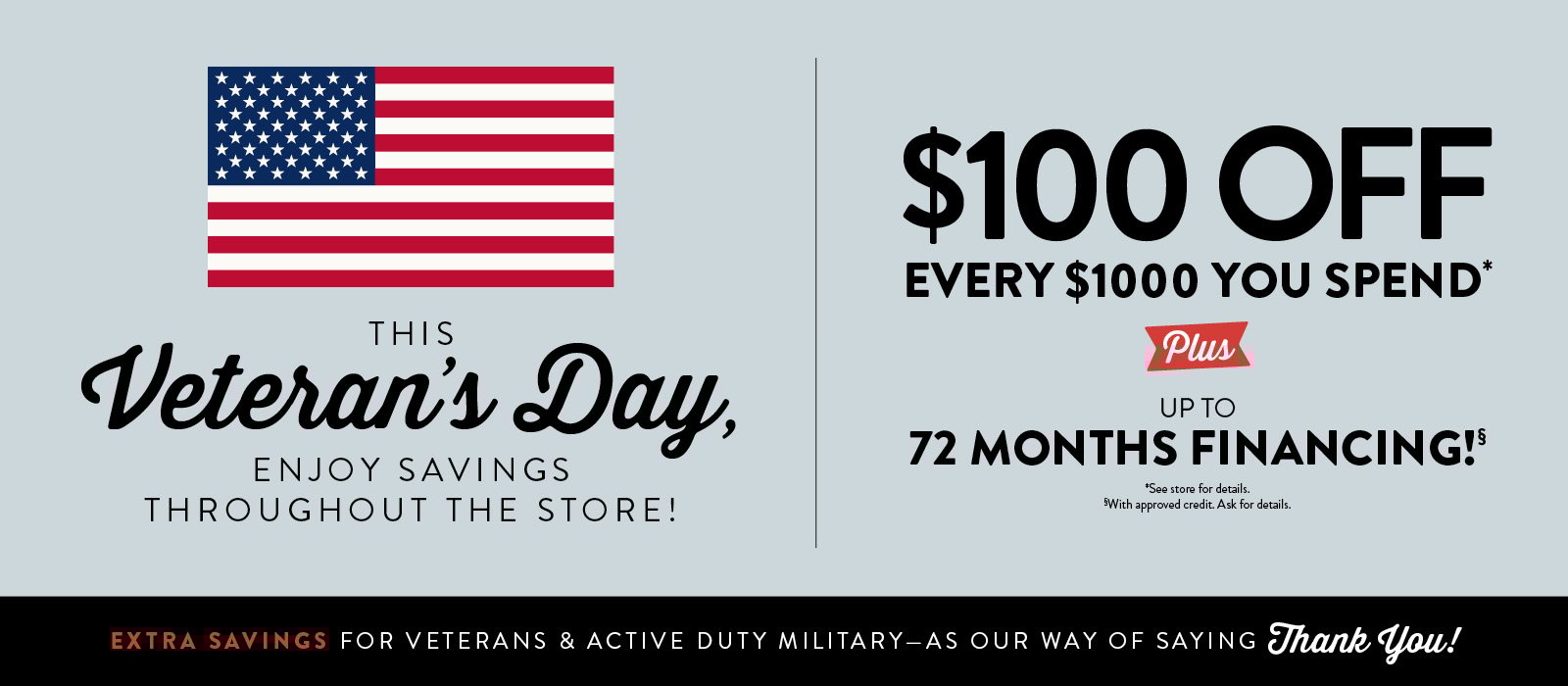 Happy Veteran's Day - Get Some Rest with Us